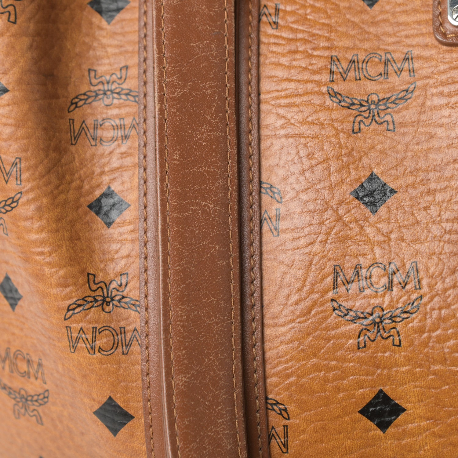 MCM Visetos Shopping Tote Cognac 19 of 21