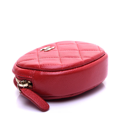 Chanel Caviar Quilted Zip Around Classic Coin Purse Dark Pink 4 of 9