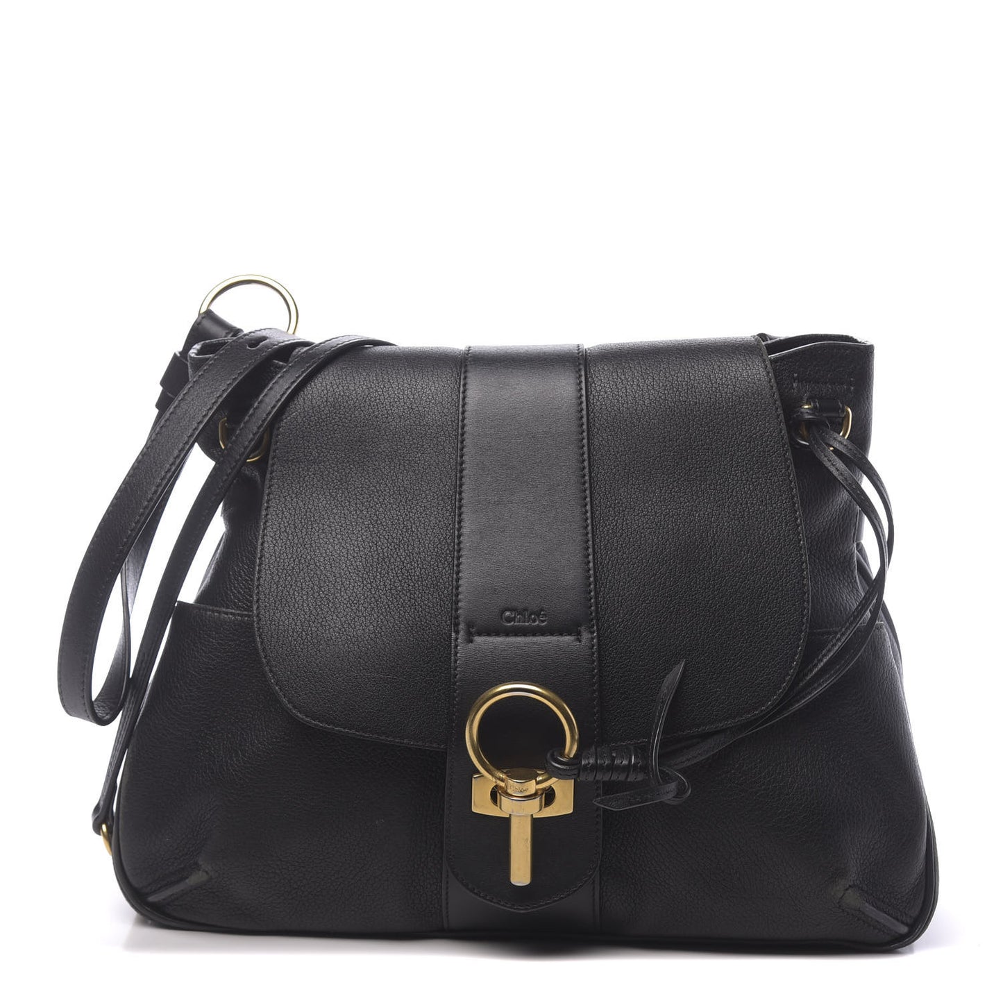 Grained Lambskin Calfskin Medium Lexa Shoulder Bag Black