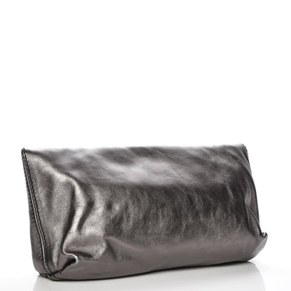 Lanvin Metallic Lame Happy Clutch Gunmetal 9 of 12