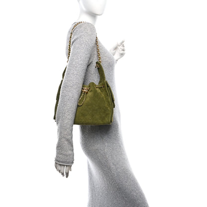 Chanel Suede Quilted Small Chanel 25 Handbag Khaki 2 of 11