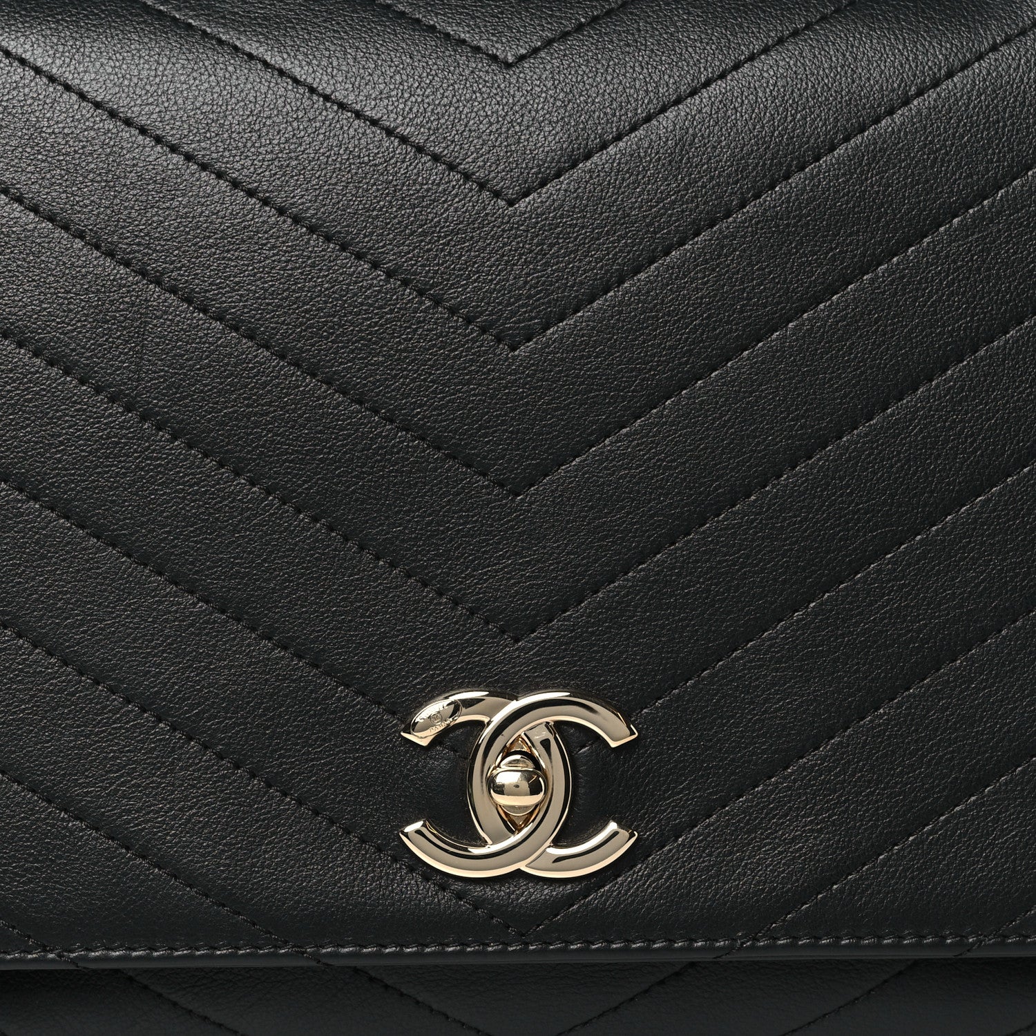 Chanel Grained Calfskin Small Chevron Chic Top Handle Flap Black 8 of 11