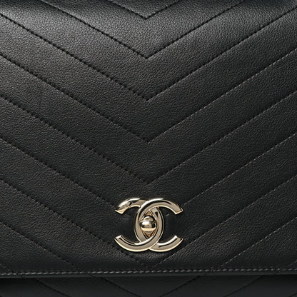 Chanel Grained Calfskin Small Chevron Chic Top Handle Flap Black 8 of 11