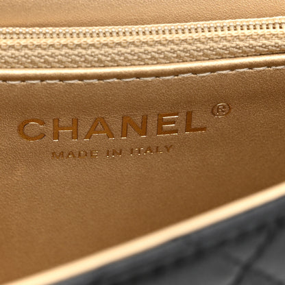 Chanel Goatskin Quilted Logo Small Chic Flap Black 6 of 10