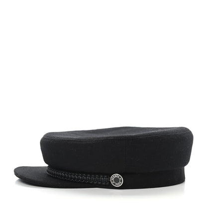 Hermes Cashmere Swift Womens Deauville Cap 58 Black 3 of 7