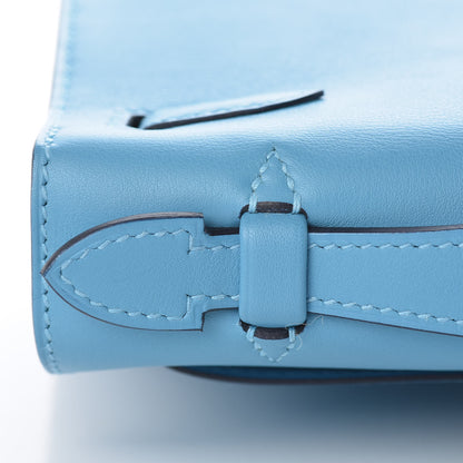 Hermes Swift Kelly Pochette Clutch Bleu Du Nord 27 of 32