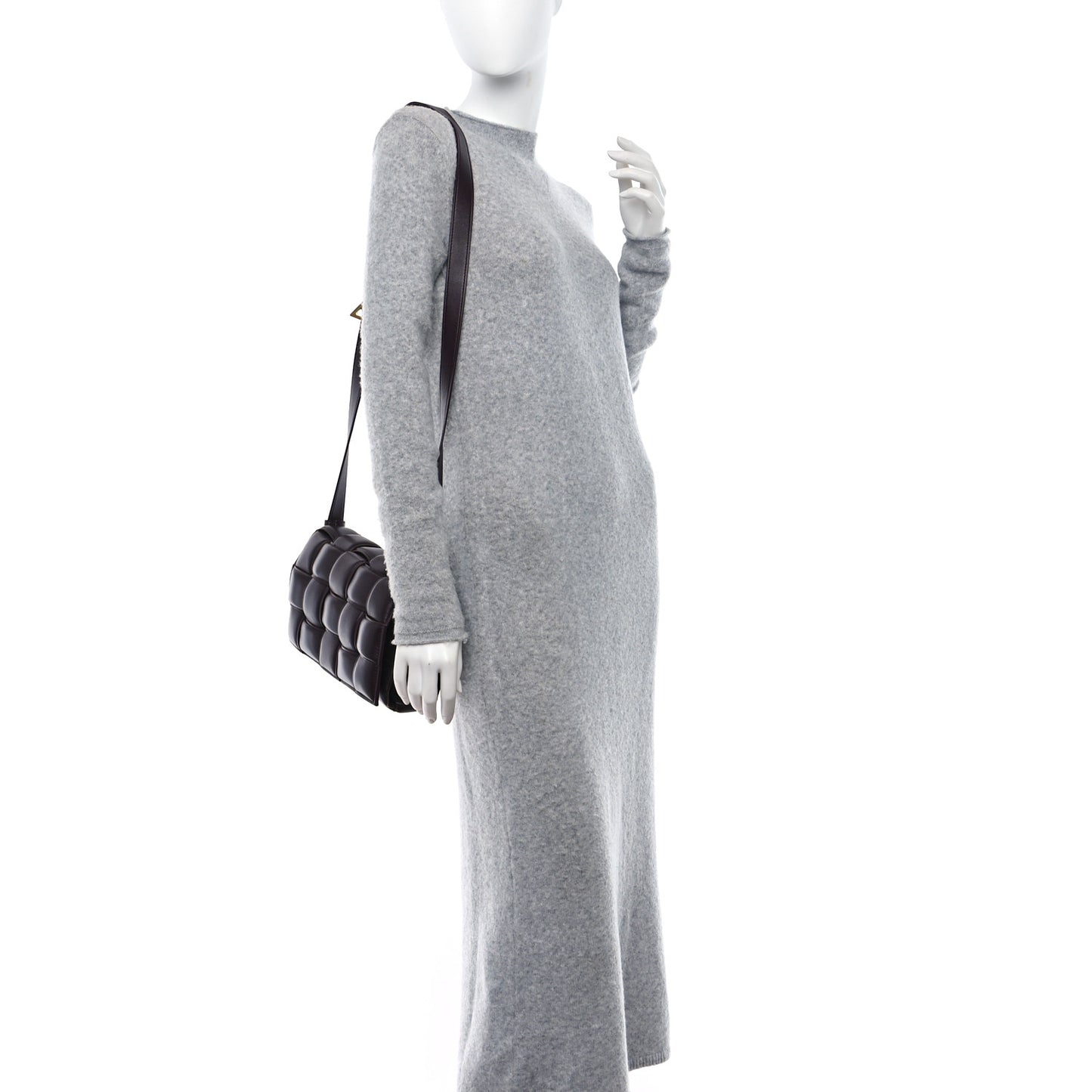 Nappa Maxi Intreccio Padded Cassette Crossbody Bag Plum