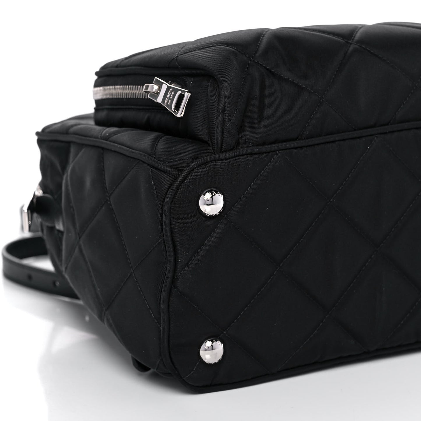 Nylon Tessuto Impuntu Quilted Backpack Black