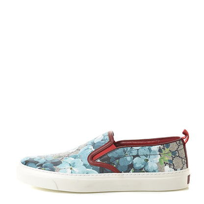 Gucci GG Supreme Monogram Blooms Womens Slip On Sneakers 39.5 Beige Blue Navy Red 1 of 11