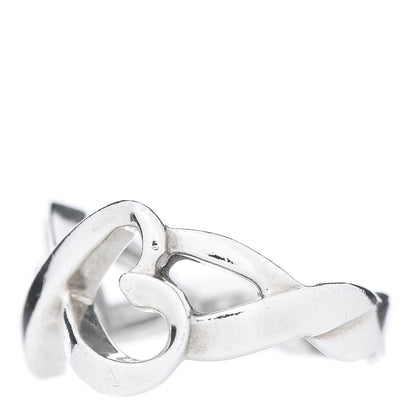 Tiffany Sterling Silver Paloma Picasso Double Loving Heart Ring 55 7.25 3 of 6