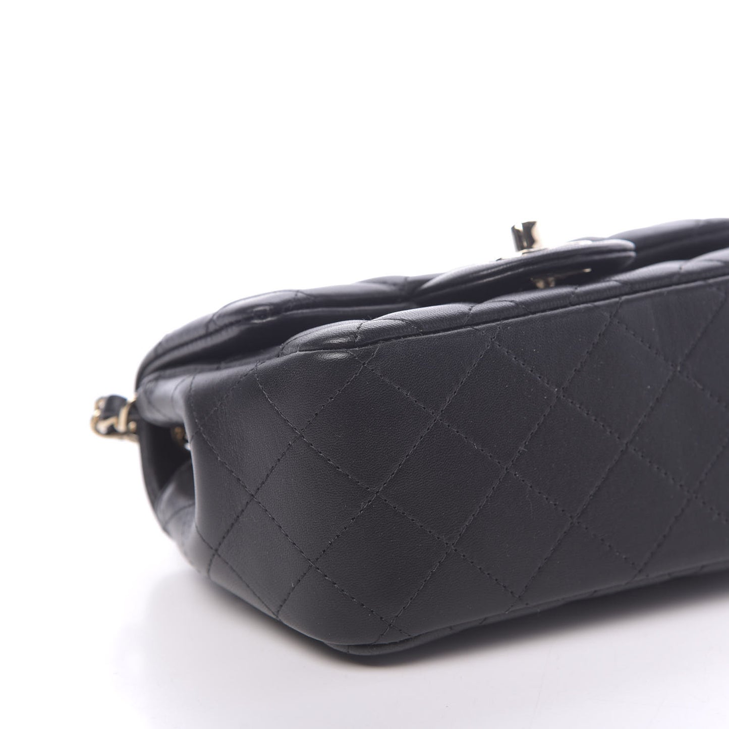 Lambskin Quilted Mini Square Flap Black
