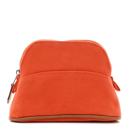 Hermes Cotton Canvas Mini Bolide Travel Cosmetic Pouch Feu 1 of 7
