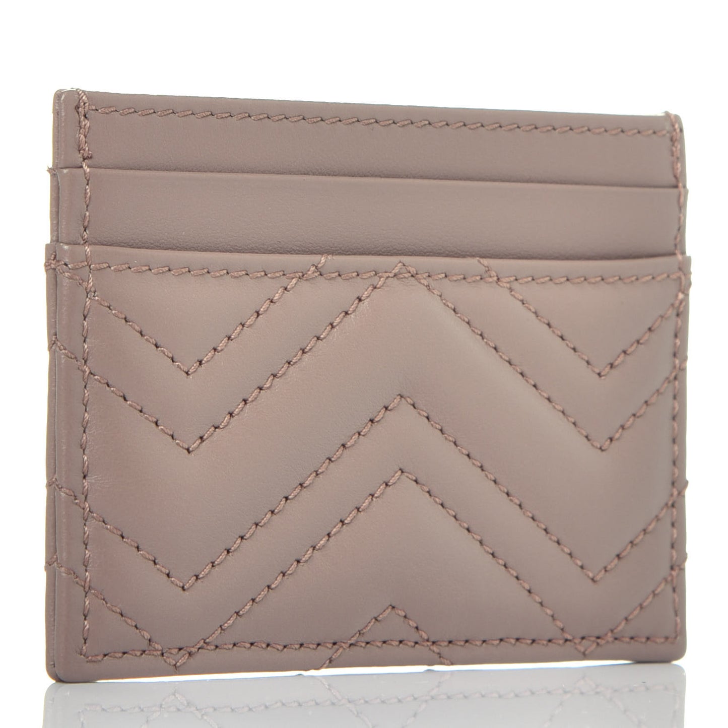 Calfskin Matelasse GG Marmont Card Holder Porcelain Rose