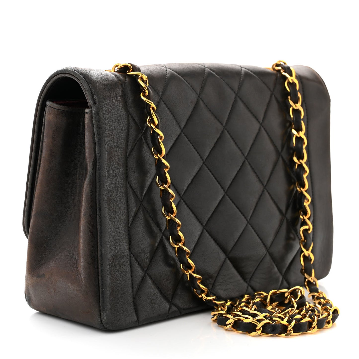 Lambskin Quilted Medium Single Flap Black