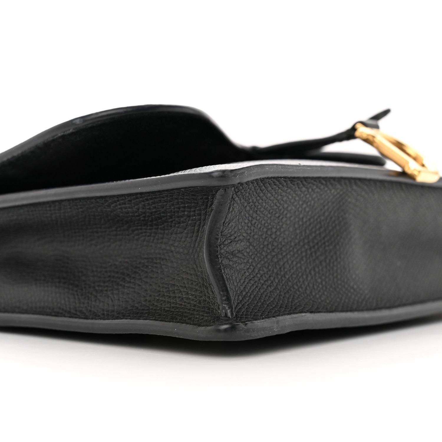 Christian Dior Grained Calfskin Saddle Chain Wallet Pouch Black 8 of 19