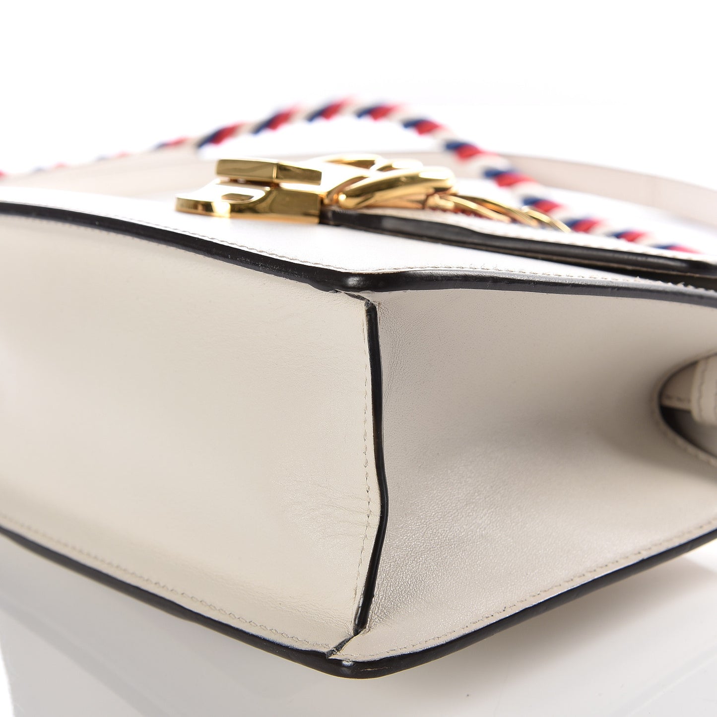 Calfskin Mini Sylvie Top Handle Bag White