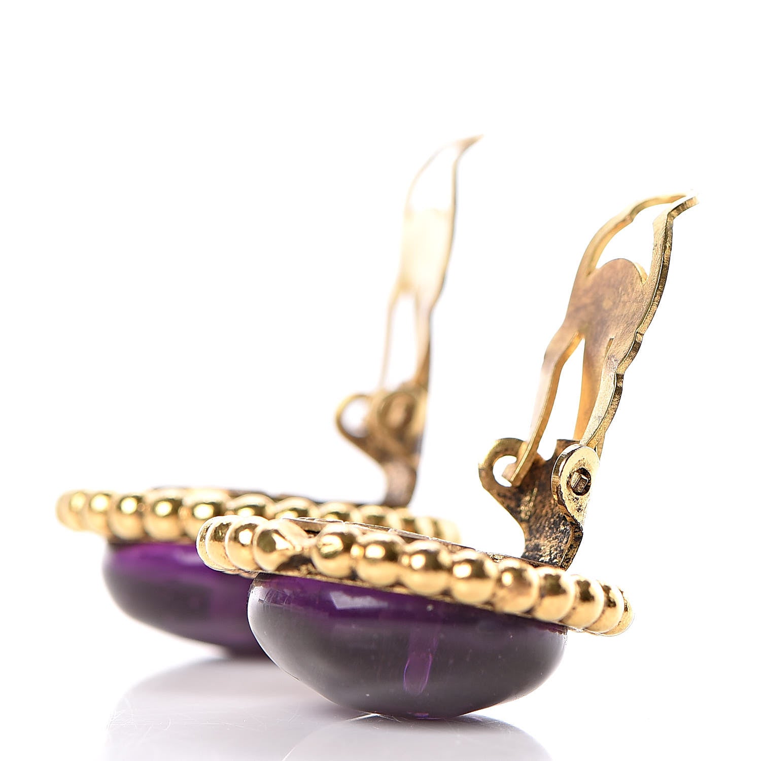 Chanel Gripoix Clip On Earrings Purple 3 of 4