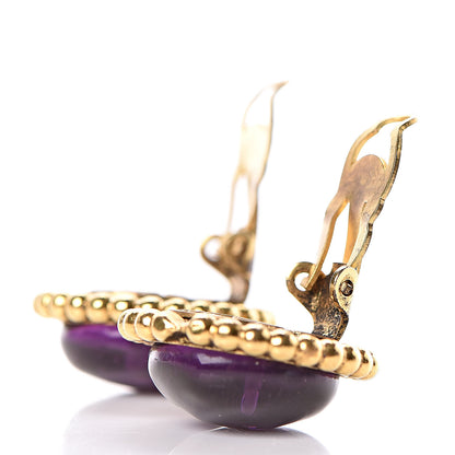 Chanel Gripoix Clip On Earrings Purple 3 of 4