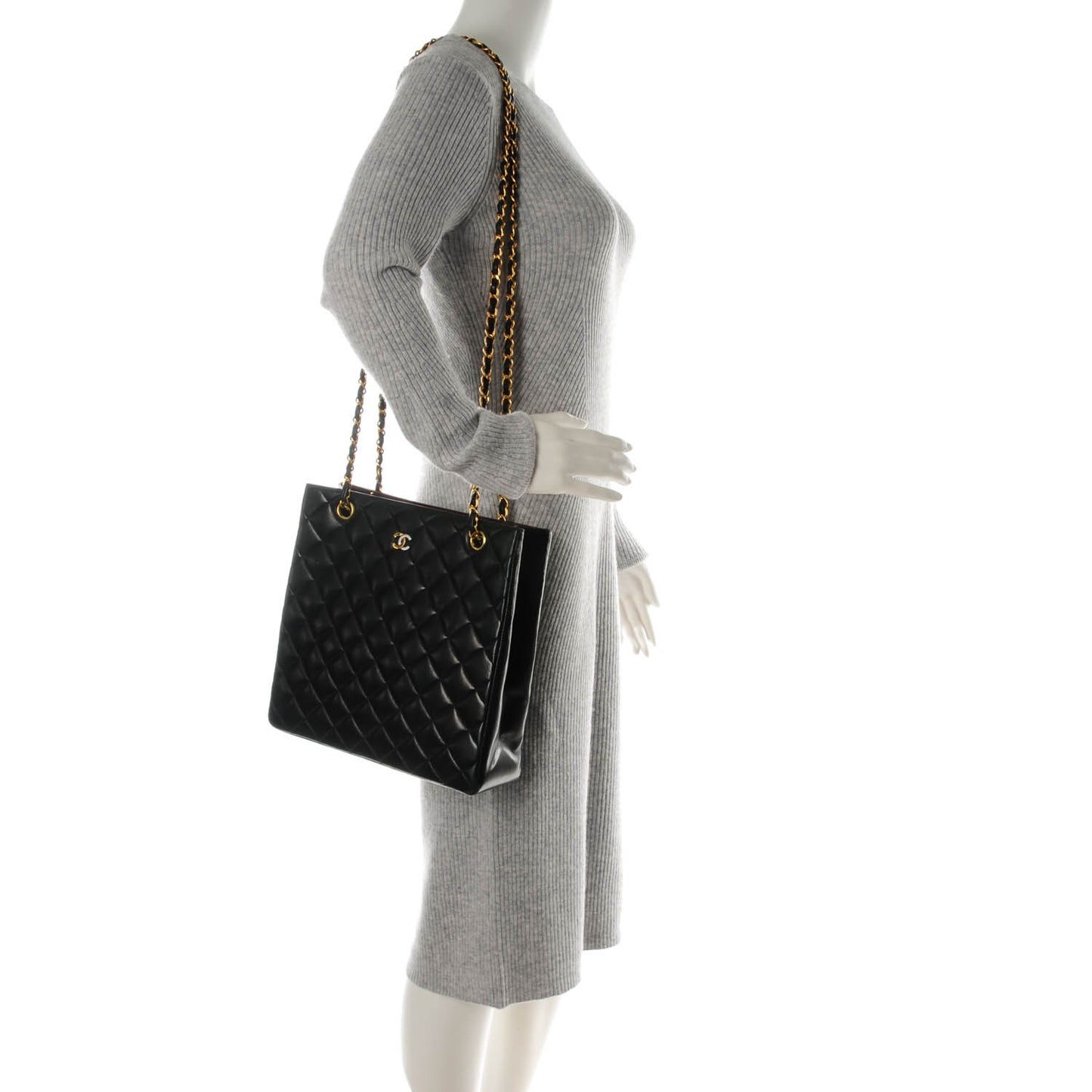 Lambskin Quilted Shoudler Bag Navy