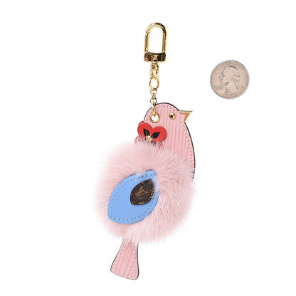 Louis Vuitton Mink Fur Epi Monogram Bird Bag Charm Rose Ballerine 2 of 2