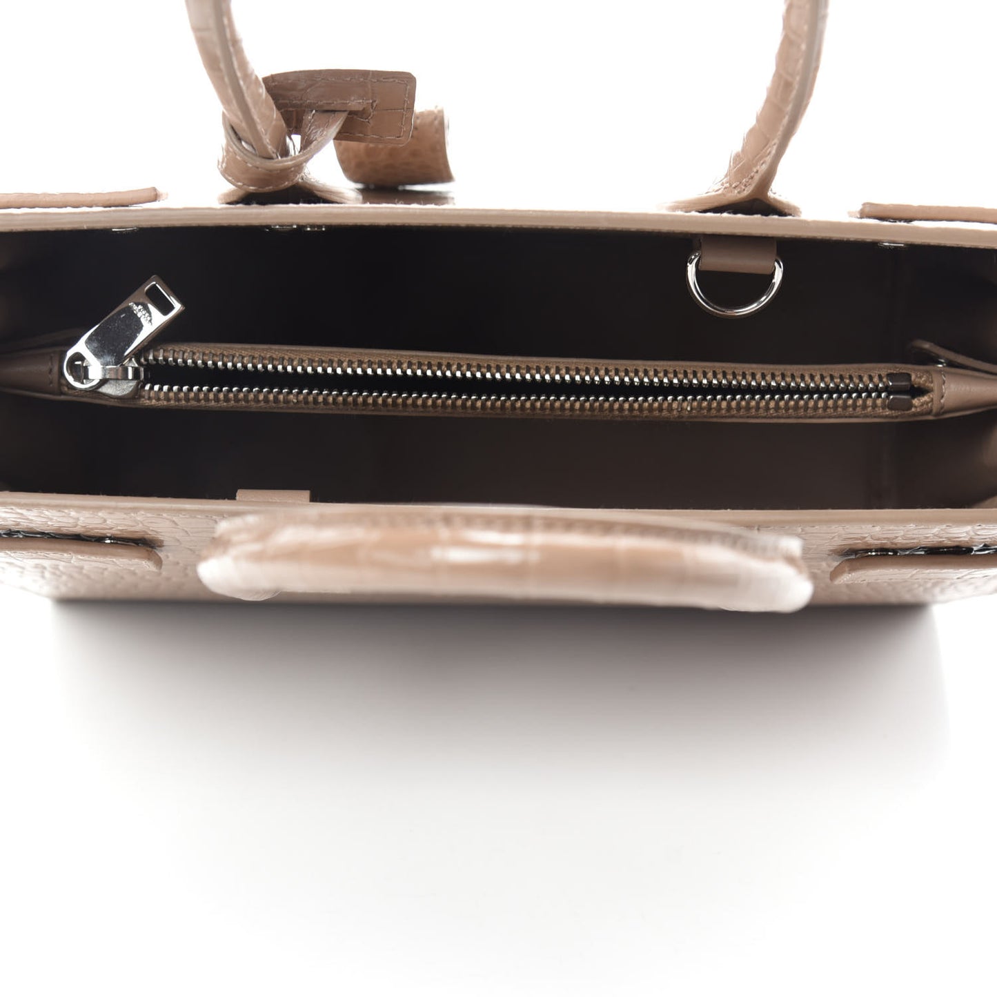 Calfskin Crocodile Embossed Baby Sac De Jour Brown