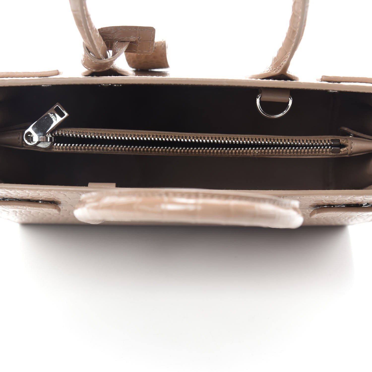 Saint Laurent Calfskin Crocodile Embossed Baby Sac De Jour Brown 5 of 10