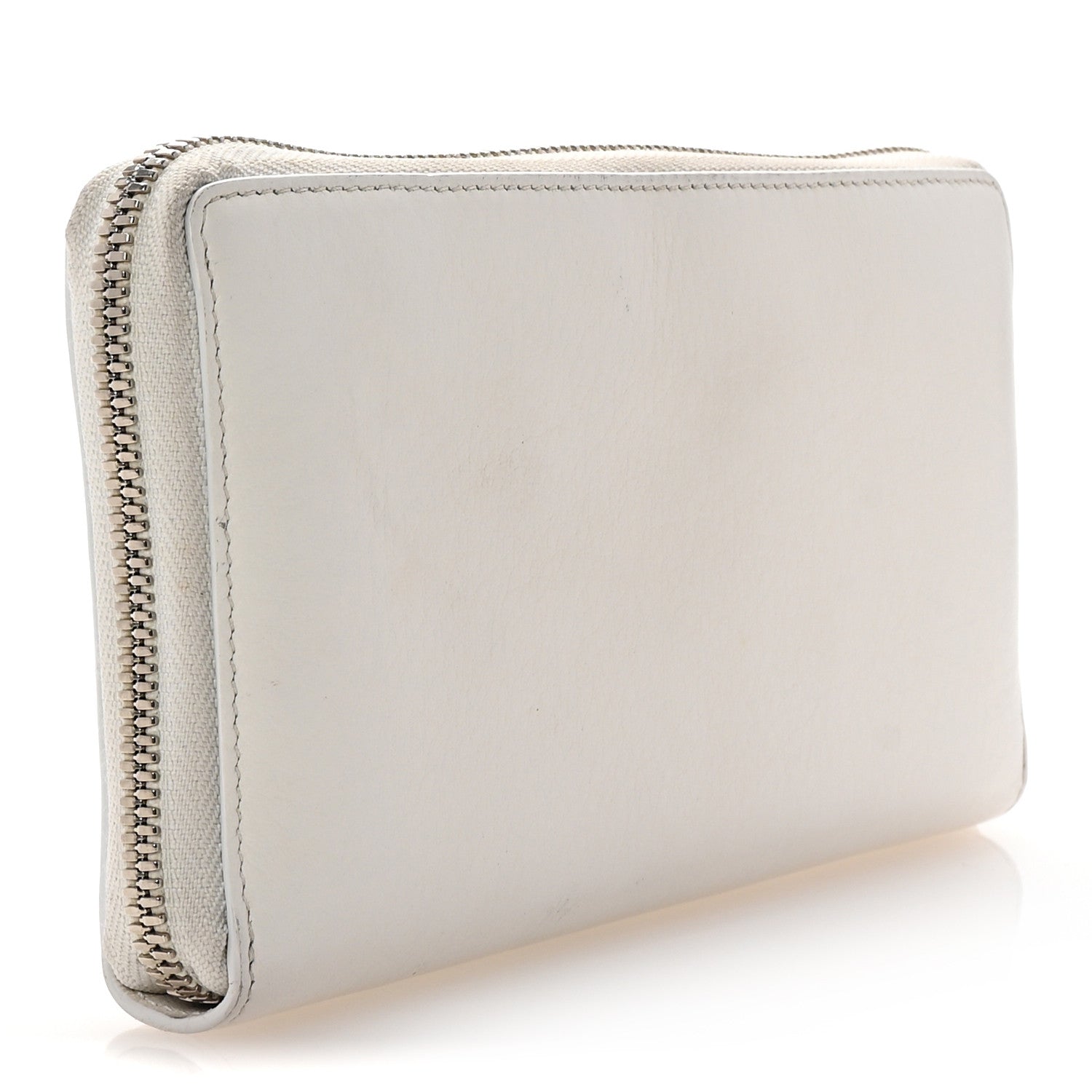 Balenciaga Calfskin Logo Everyday Continental Zip Around Wallet White 3 of 7