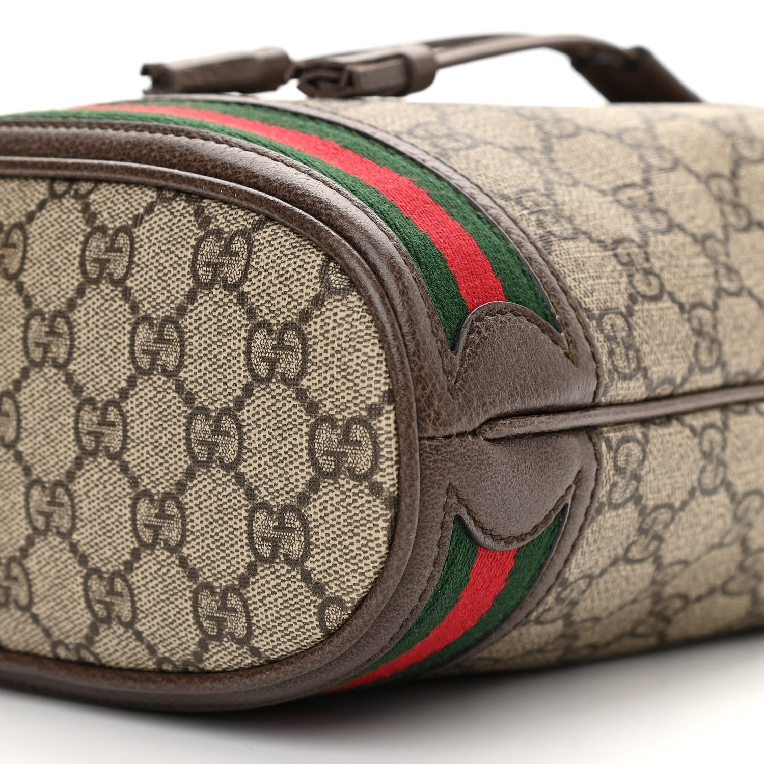 Gucci GG Supreme Monogram Web Small Ophidia Bucket Bag Brown 10 of 11
