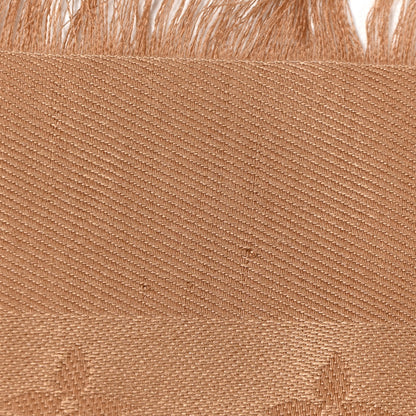 Louis Vuitton Silk Wool Monogram Shine Shawl Caramel 12 of 14