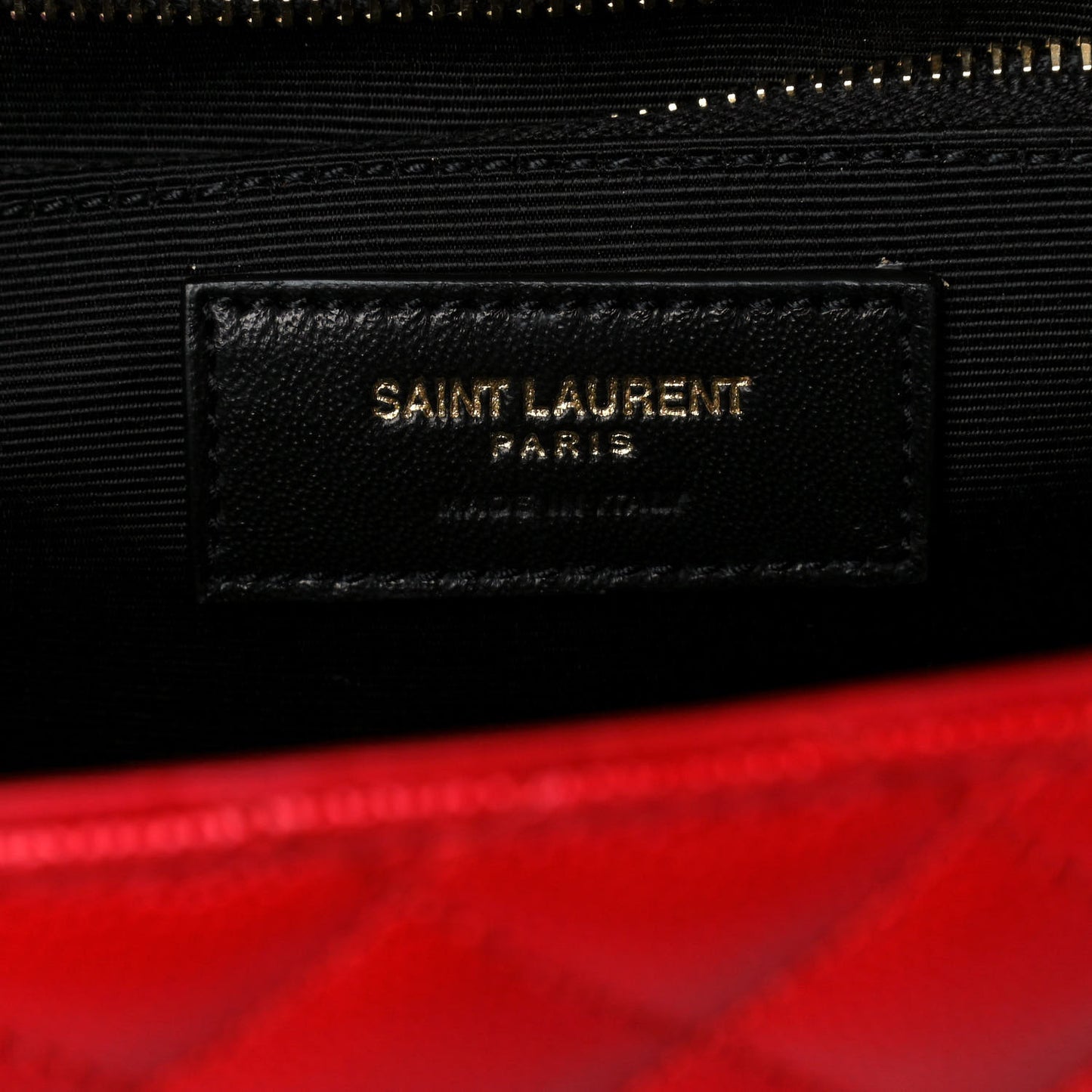 Grain De Poudre Mixed Matelasse Large Triquilt Monogram Satchel New Red