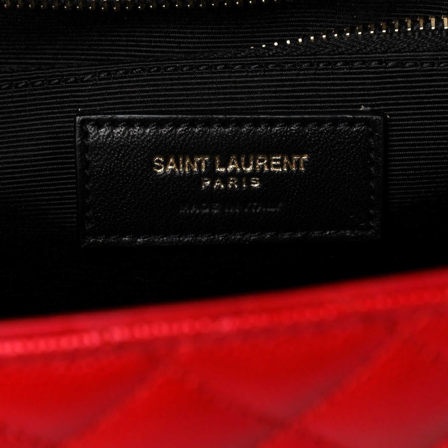 Saint Laurent Grain De Poudre Mixed Matelasse Large Triquilt Monogram Satchel New Red 7 of 10