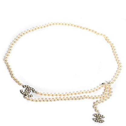 Chanel Pearl CC Double Strand Belt Silver 1 of 7