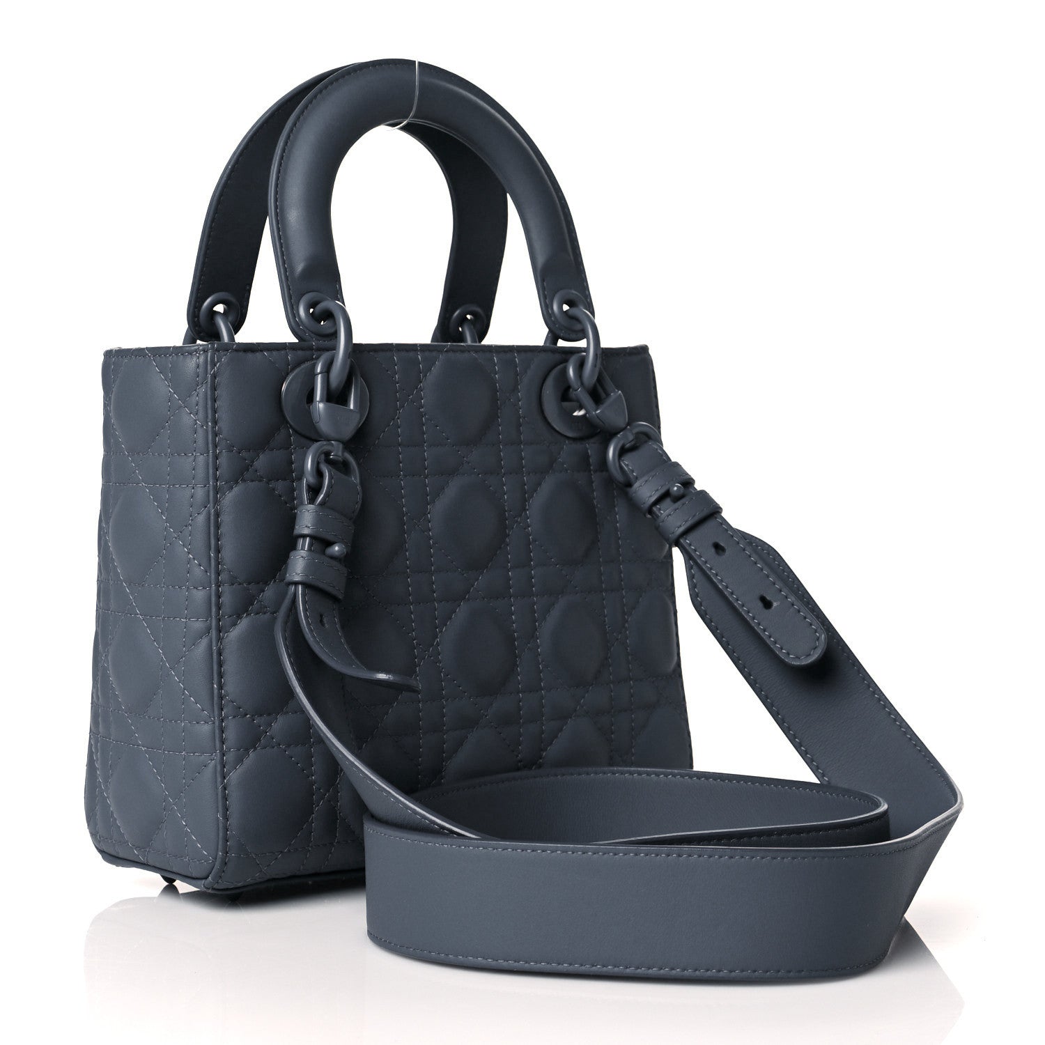 Christian Dior Ultra Matte Calfskin Cannage Small My ABCDior Lady Dior Grey Stone 2 of 11