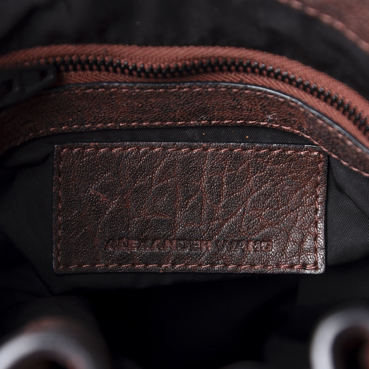 Pebbled Lambskin Diego Bucket Bag Beet Black Hardware