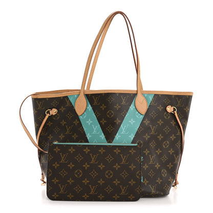 Louis Vuitton Monogram V Neverfull MM Turquoise 3 of 14