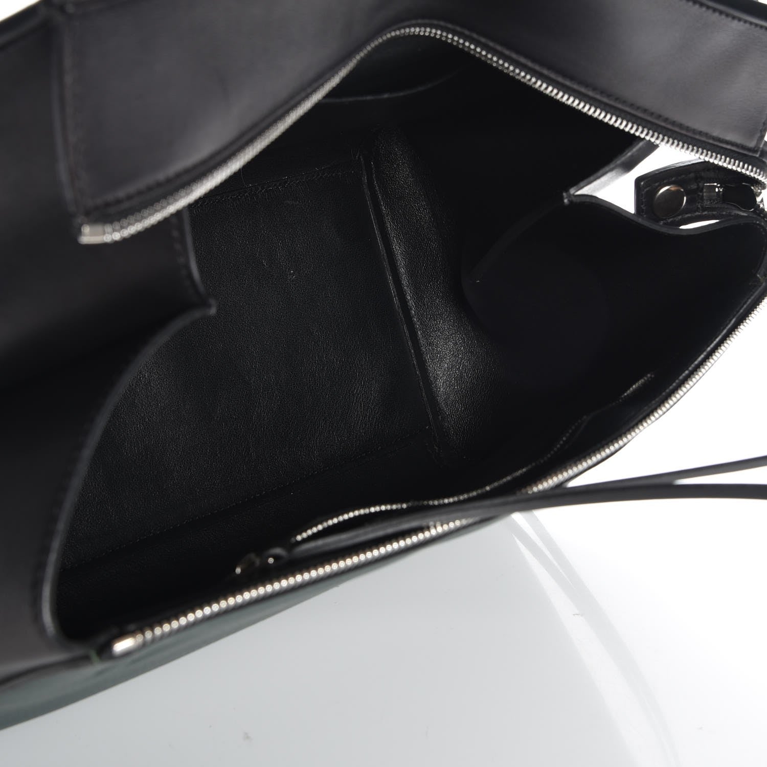 Celine Supple Calfskin Medium Bi-Color Edge Shoulder Bag Emerald 5 of 7