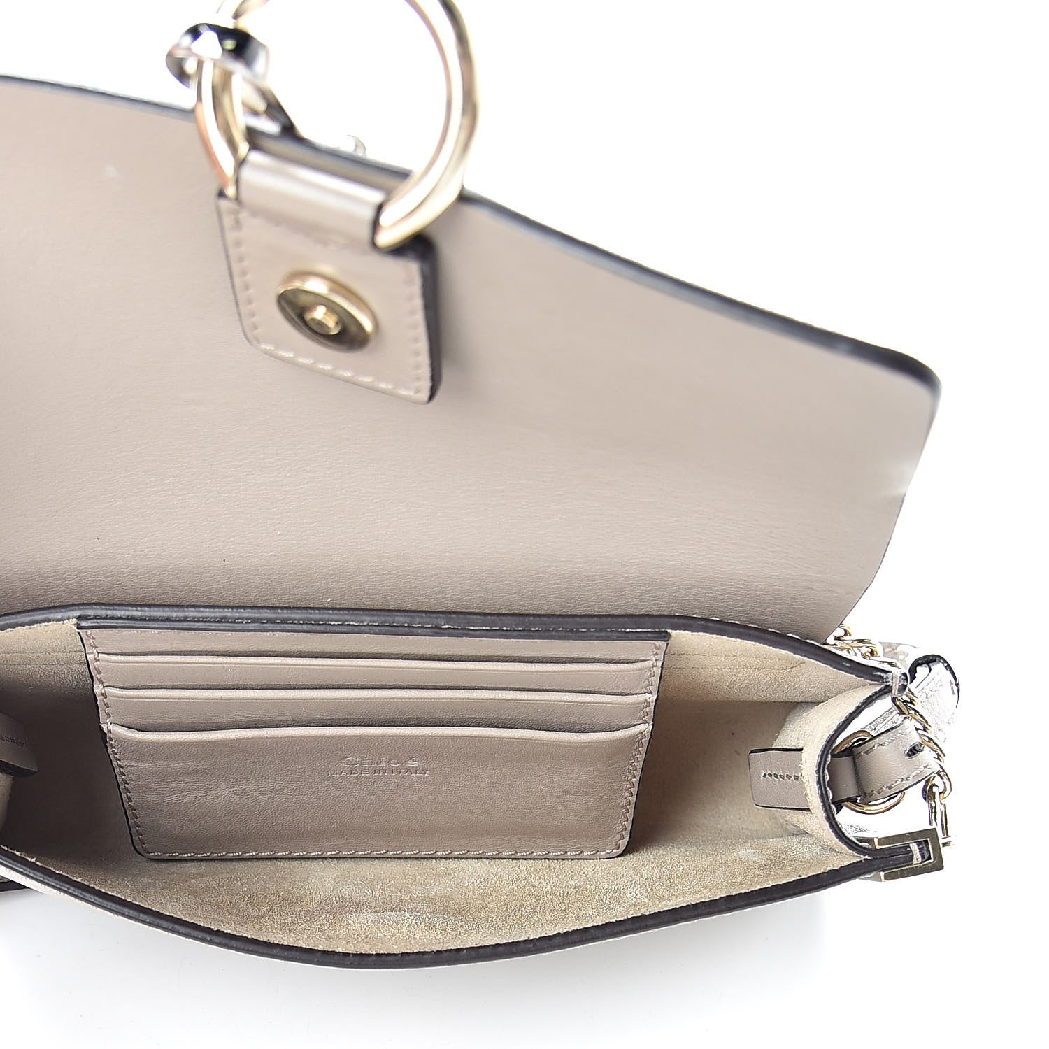 Chloe Suede Calfskin Mini Faye Shoulder Bag Motty Grey 5 of 12
