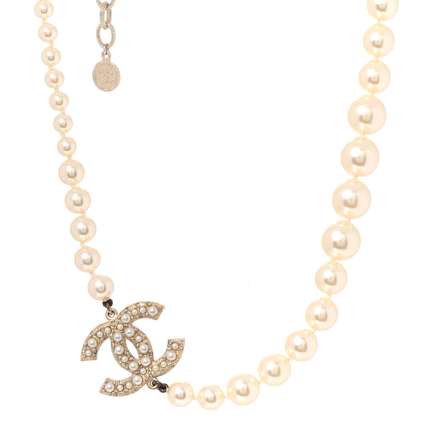 Chanel Pearl CC 100th Anniversary Necklace Light Gold 1 of 5
