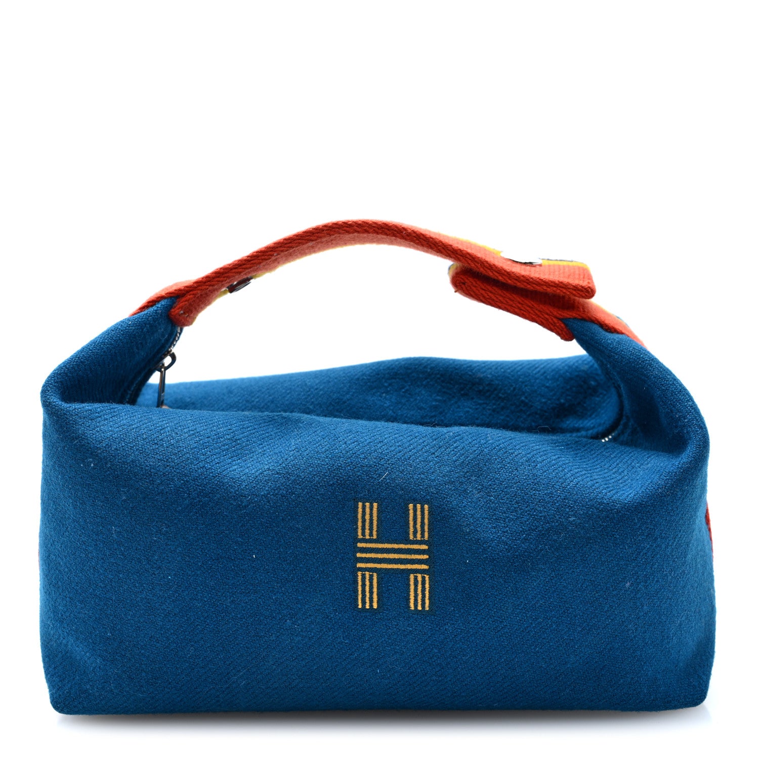 Hermes Wool Rocabar Small Bride-A-Brac Pouch Bleu Paon 1 of 7