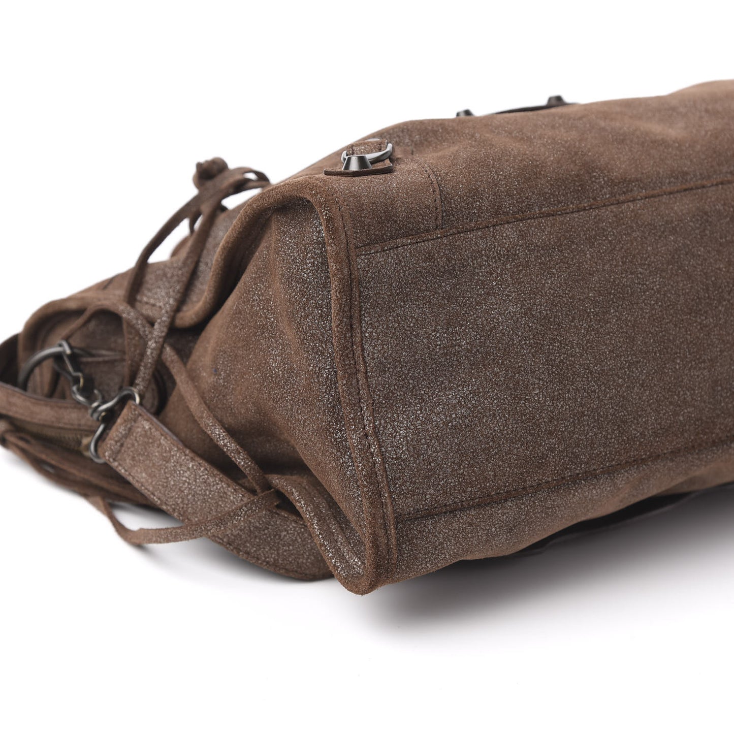 Metallic Craquele Calfskin Classic Hardware City Bronze
