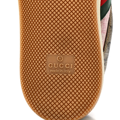 Gucci GG Supreme Monogram Harness Calfskin Web Womens Screener Sneakers 37.5 Beige Ebony Rosso Harness Brown 7 of 9