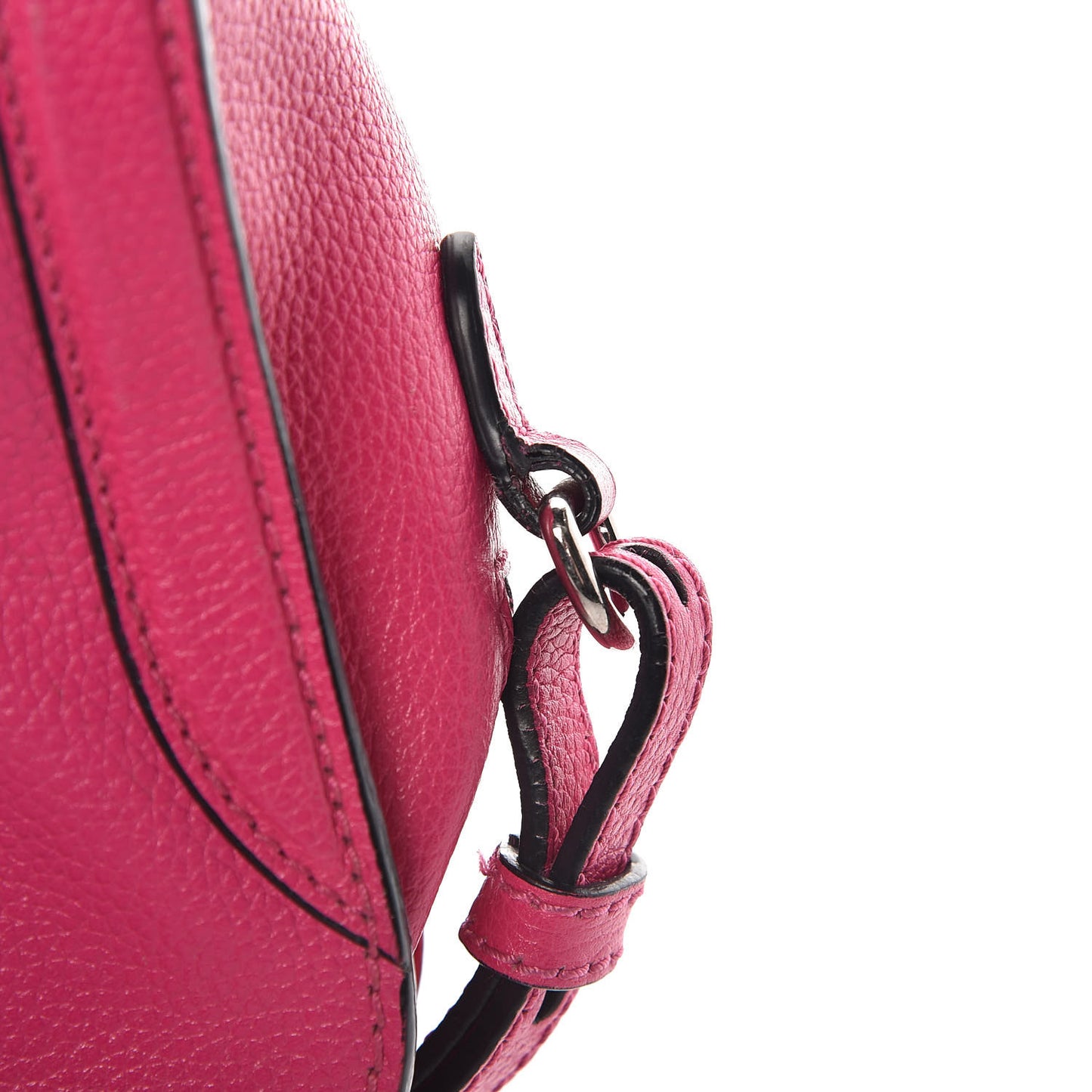 Grainy Calfskin Mini Padlock Zip Satchel Pink