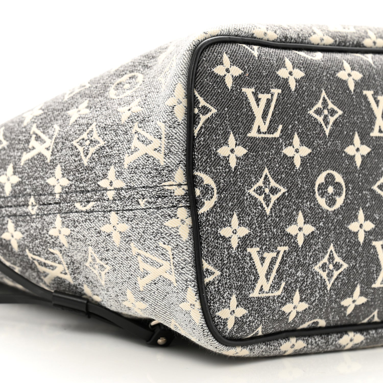 Louis Vuitton Denim Monogram Jacquard Neverfull MM Grey 8 of 9
