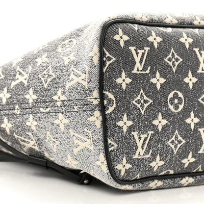 Louis Vuitton Denim Monogram Jacquard Neverfull MM Grey 8 of 9