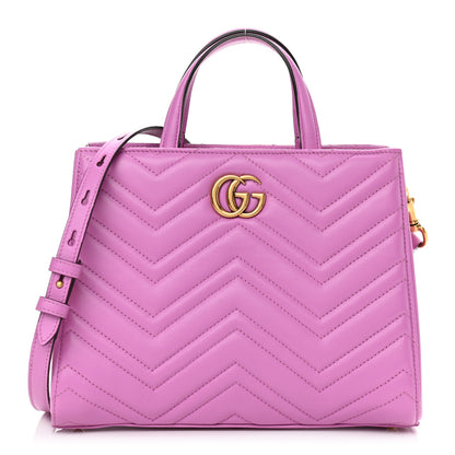 Gucci Calfskin Matelasse Small GG Marmont Tote Candy Mousse 1 of 17