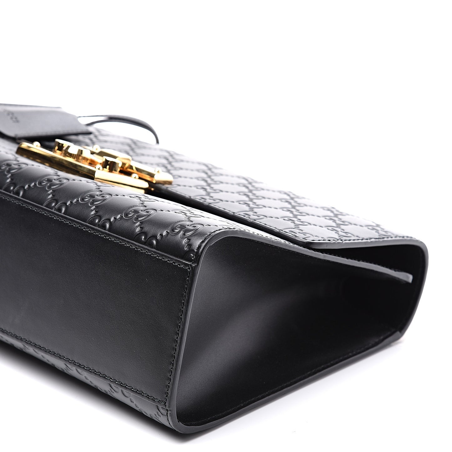 Guccissima Medium Padlock Shoulder Bag Black