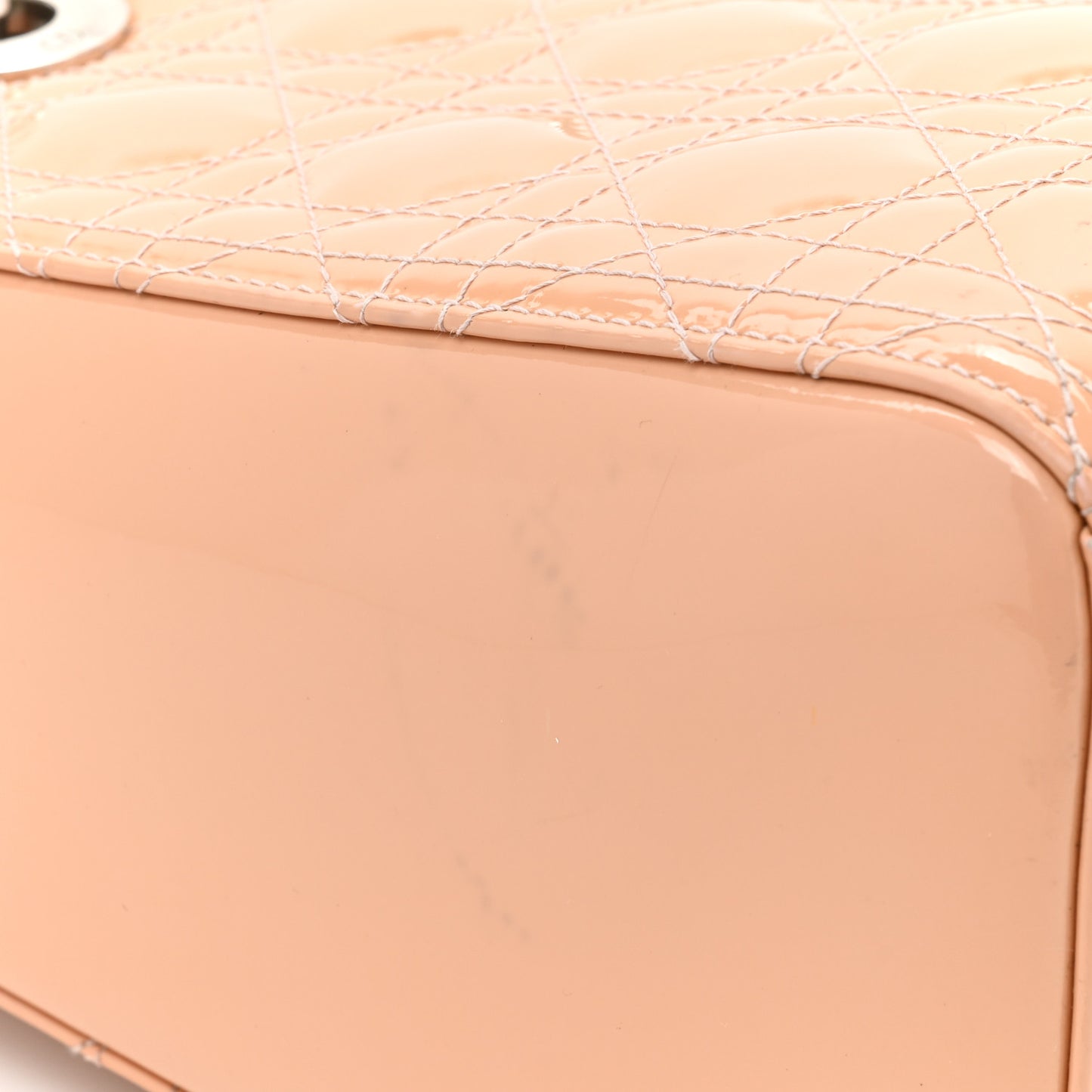 Patent Cannage Medium Lady Dior Rose Clair