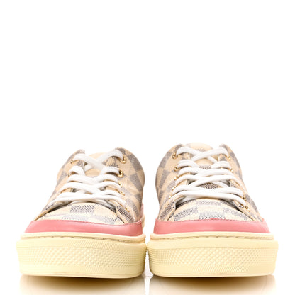 Louis Vuitton Damier Azur Stellar Sneakers 38 Rose Ballerine 3 of 11