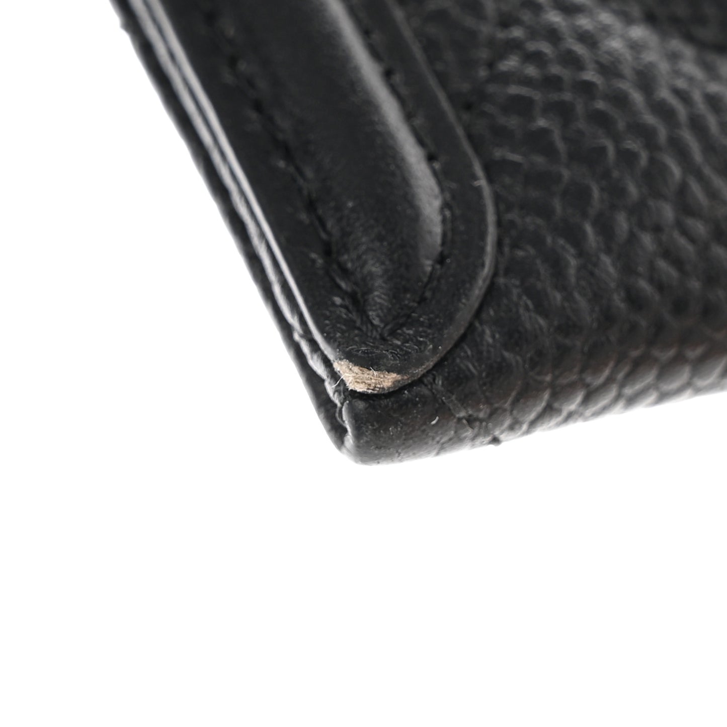 Caviar Quilted Filigree Zip Pouch Black