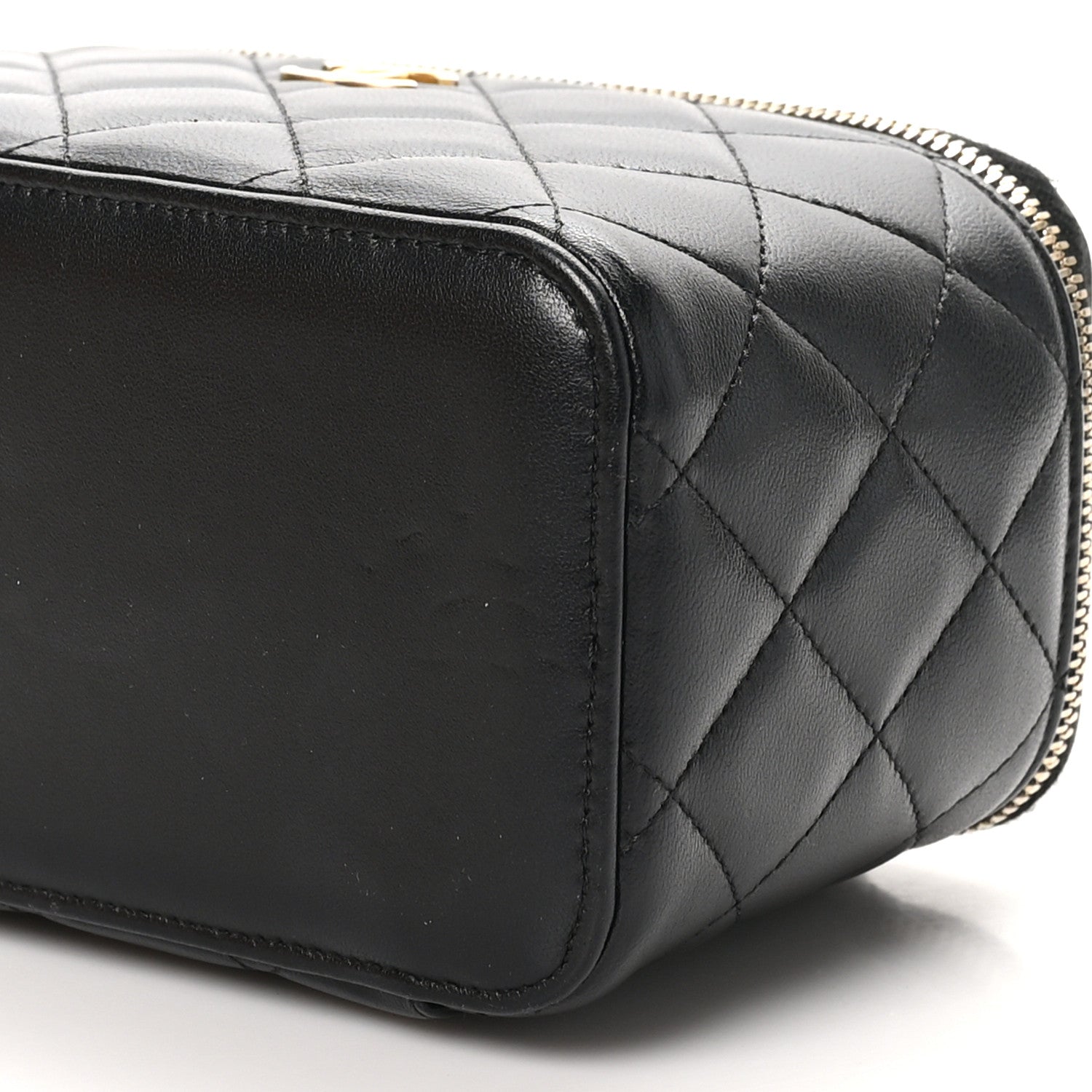 Chanel Lambskin Quilted Small Top Handle Vanity Case With Chain Black 10 of 10